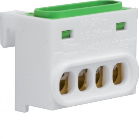 Bornier T 4 racc. IP2X - COFFRET DISTRIBUTION  HAGER GZ04E