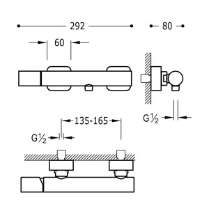 Mitigeur Douche LOFT COLORS Acier - TRES 20016701AC