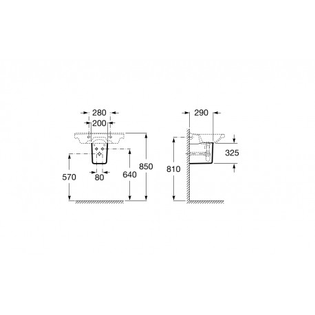 Semi-colonne pour lavabo en porcelaine Debba - ROCA A337991000