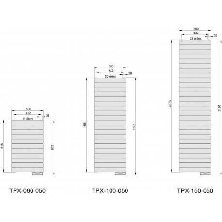 Sèche-serviette ACOVA - RÉGATE Status électrique  1000W TPX-100-050
