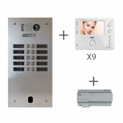 Kit video alu 2r 9 bp 2 voice programme - URMET KV83/209