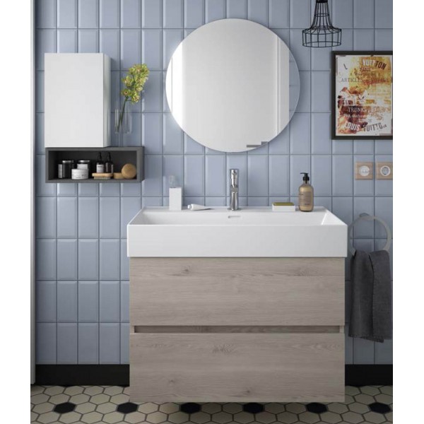 Meuble Salle De Bain Suspendu 2 Tiroirs Fussion Line 800 Chene Naturel Salgar 23327 Vita Habitat