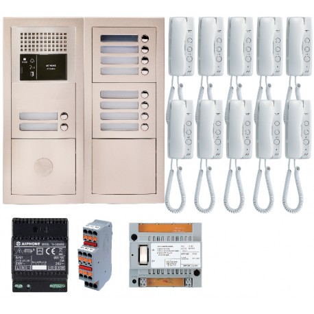 Pack audio 10 BP avec 10 postes GT1D préprogrammés GTBA10E - Aiphone 200381