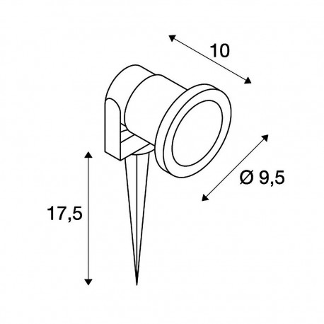 Spot sur piquet d'extérieur Gris Argent NAUTILUS SPIKE - SLV 227418