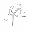 Spot sur piquet d'extérieur Gris Argent NAUTILUS SPIKE - SLV 227418