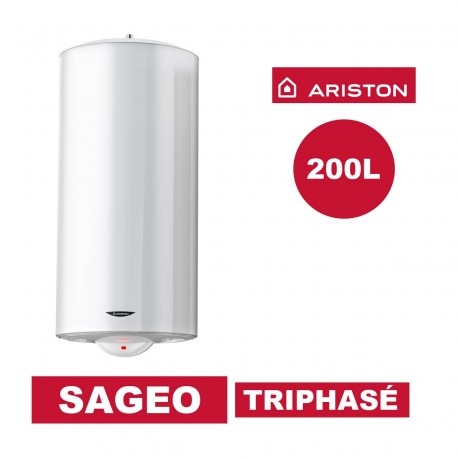 Chauffe-eau électrique vertical mural Sagéo 200 litres - Ø 560mm - ARISTON 3000359