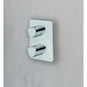 Façade douche externe laiton Thermostatique 2 sorties CHROME PROFILO - CRISTINA ONDYNA XF75251