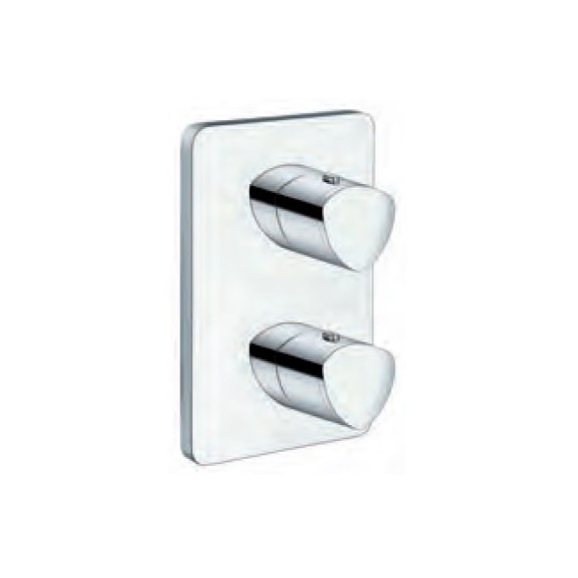 Façade douche externe laiton Thermostatique 2 sorties CHROME PROFILO - CRISTINA ONDYNA XF75251