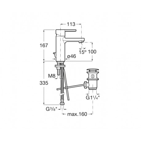 Naia Mit. Lavabo Vidage Pop Up - A5A3096C00 ROCA