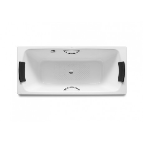 Baignoire acier émaillée LUN PLUS Blanc 1800X800 cm avec poignées en métal chromé - ROCA A221250001