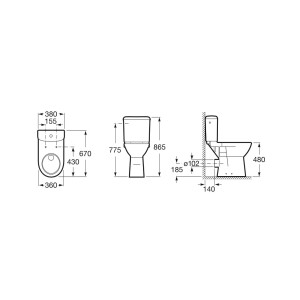 Cuvette confort en porcelaine à évacuation horizontale Blanche ACCESS - ROCA A342236000