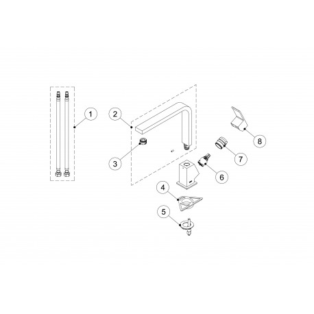 Mitigeur évier Bec tube 35x15 mm. - TRES 106440