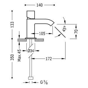 Mitigeur lavabo avec aérateur - TRES 107103