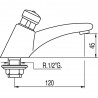 Robinet pour lavabo sur plage entrée tuyau 10x12. Fermeture automatique à 15 secondes. Débit 6,5 l/min. - TRES 112103