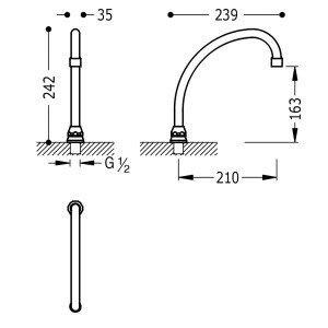 Bec évier avec lien - TRES 112441