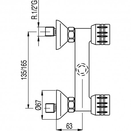 Mélangeur douche Douchette à main anticalcaire avec support orientable. Flexible double agrafage - TRES 123167