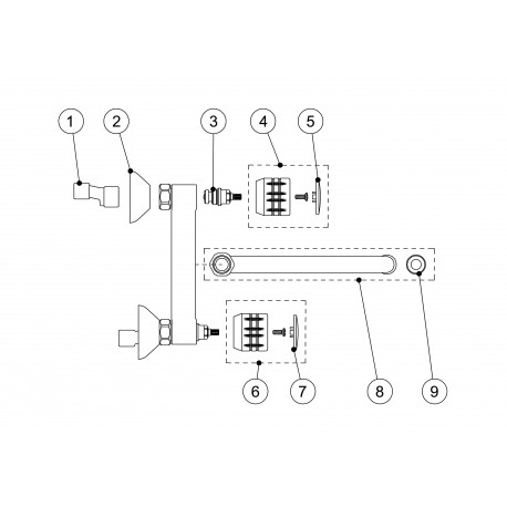 Mélangeur évier mural Distance depuis mur 260 mm. - TRES 123310