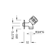 Robinet d'arrivée d'eau pour lave‑linge 1/2” ‑ 3/4" - TRES 123500F