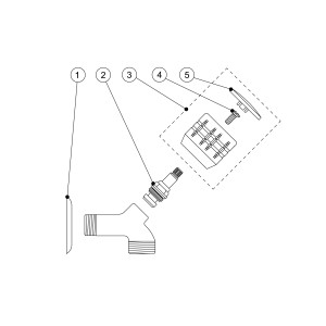 Robinet d'arrivée d'eau pour lave‑linge 1/2” ‑ 3/4" - TRES 123500F