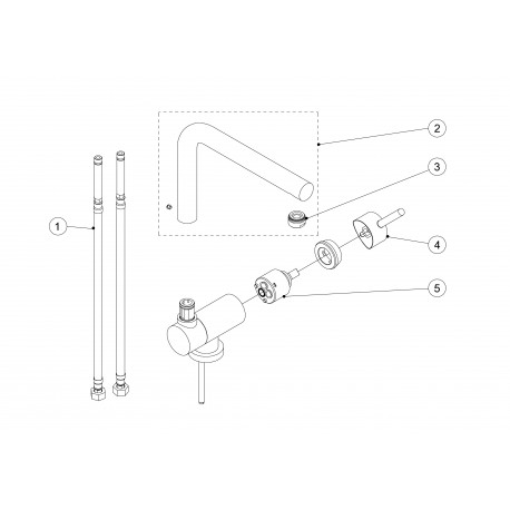 Mitigeur évier rabattable Chromé TOP  - TRES 130335