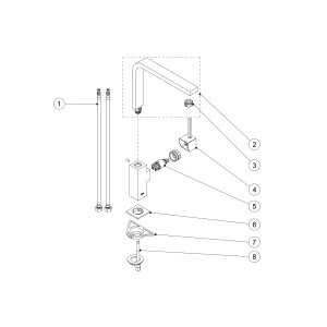 Mitigeur évier Bec tube 35x15 mm. - TRES 130496