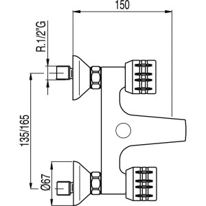 Mélangeur bain‑douche Douchette à main anticalcaire avec support orientable. Flexible double agrafage - TRES 123170