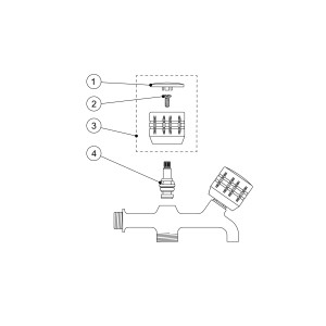 Robinet d'arrivée d'eau pour lave‑linge 1/2” ‑ 3/4" - TRES 123515