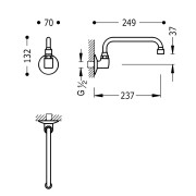 Bec fondu giratoire 240 mm. - TRES 134302