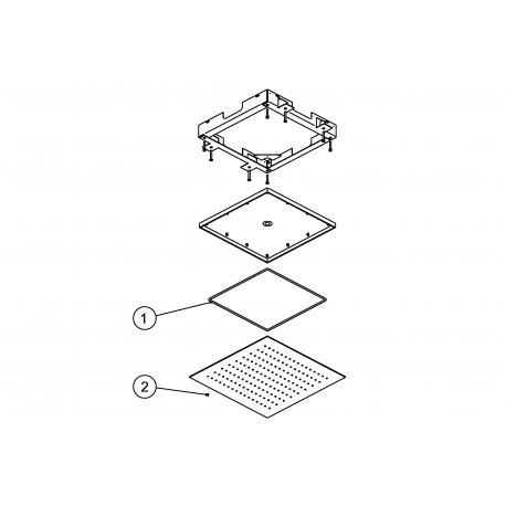 Douche acier inoxydable de tête anticalcaire 500x500 mm. - TRES 134951