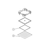 Douche acier inoxydable de tête anticalcaire 500x500 mm. - TRES 134951