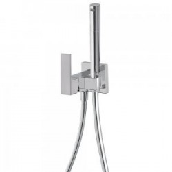 Mitigeur encastrable pour bidet/wc Support dorite ou gauhe, interchangeable. Flexible satin. - TRES 00612301