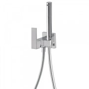 Mitigeur encastrable pour bidet/wc  Support dorite ou gauhe, interchangeable. Flexible satin. - TRES 00612301