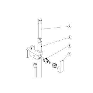 Mitigeur encastrable pour bidet/wc  Support dorite ou gauhe, interchangeable. Flexible satin. - TRES 00612301