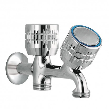 Robinet d'arrivée d'eau pour lave‑linge 1/2” ‑ 3/4" ‑ 3/4"  - TRES 02351501