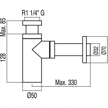 Siphon de lavabo apparent télescopique  - TRES 13463410