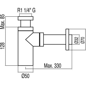 Siphon de lavabo apparent télescopique  - TRES 13463410