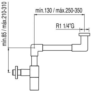 Siphon de lavabo apparent télescopique chromé - TRES 16110362