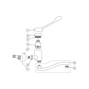 Mitigeur évier mural Manette medicale - TRES 17231811