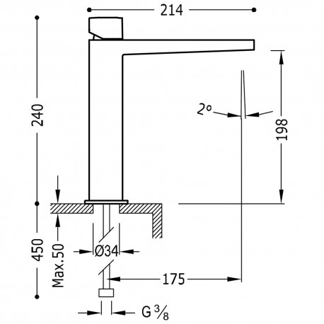Mitigeur lavabo Chrome Slim Exclusive - TRES 20210304