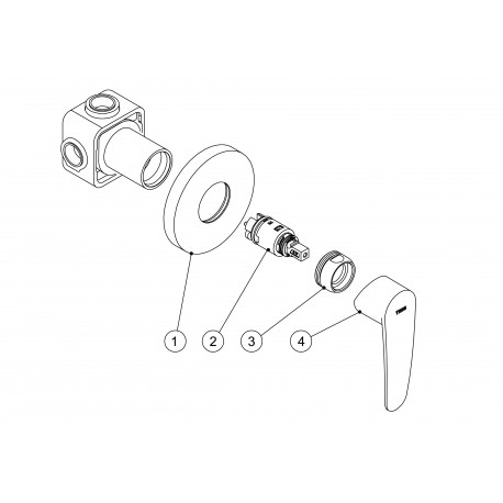 Mitigeur à encastrer (1 voie) corps encastré inclus - TRES 20417701