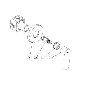 Mitigeur à encastrer (1 voie) corps encastré inclus - TRES 20417701