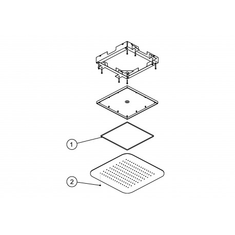 Douche acier inoxydable de tête anticalcaire 420x420 mm. - TRES 29951607