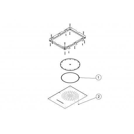  2 types de jet (Pluie/Cascade). 500x650 mm. Alimentation par 2 voies d'eau indépendante. - TRES 29997001