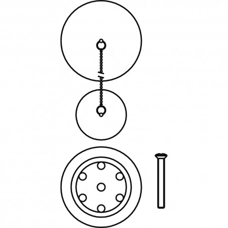 Ensemble d’accesoires pour baignoire Ø 70 Chaînette de 42 cm. - TRES 9134745051