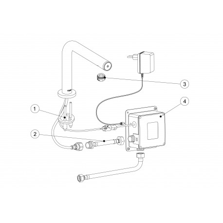 Robinet électronique de lavabo une seule eau TOUCH‑TRES Système sensible au toucher. Ne pas appuyer. - TRES 06144701