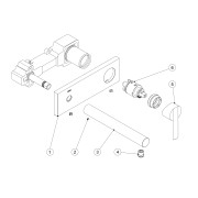 Mitigeur évier mural Corps encastré inclus et non divisible. Bec 210 mm. - TRES 08120021