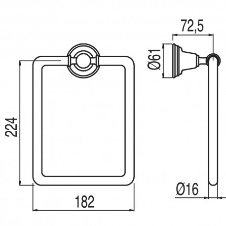 Porte‑serviette carré  - TRES 12463609