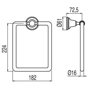 Porte‑serviette carré  - TRES 12463609