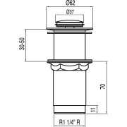 Bonde de lavabo sans trop‑plein  Ø 37 mm CLICK‑CLACK - TRES 13454050