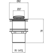 Bonde de lavabo sans trop‑plein  Ø 37 mm CLICK‑CLACK - TRES 13454070